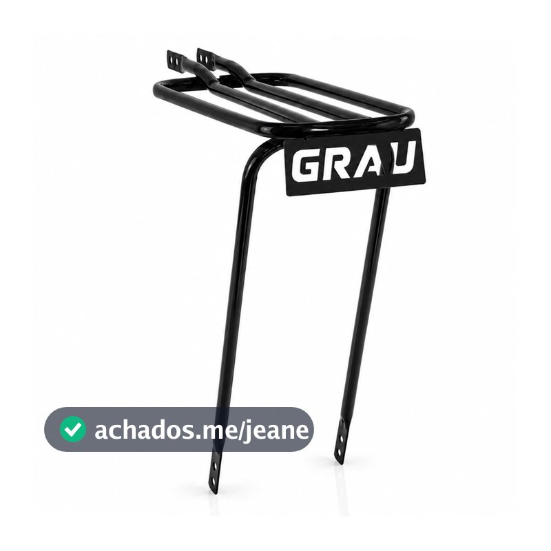 Bagageiro GRAU Bicicleta Aro 20 24 e 26 Garupa Rabetinha Garupeira Chapa Reta BH