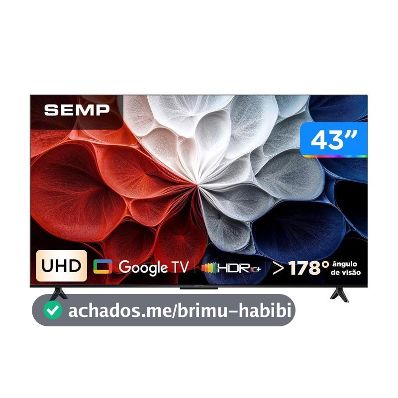 Smart TV 43" Semp 4K UHD LED 43S62 Google TV 2025