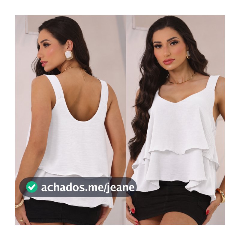 Blusa Feminina Regata Babado Duplo, blusinha leve Soltinho pra Verão 2026