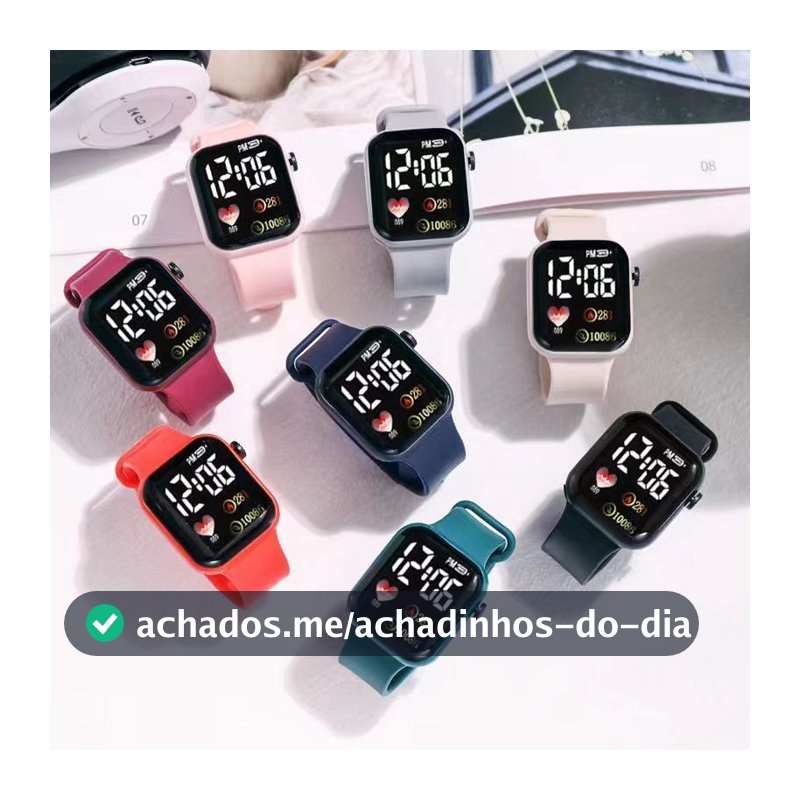 Moda Minimalista Coreana Ultra Fina LED Display Digital Relógio Unissex Preto Verde Rosa Opções