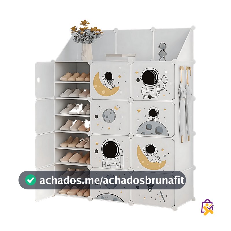 Guarda Roupa Sapateira Organizador Roupa Infantil 12 Portas Dobrável Portatil Modular