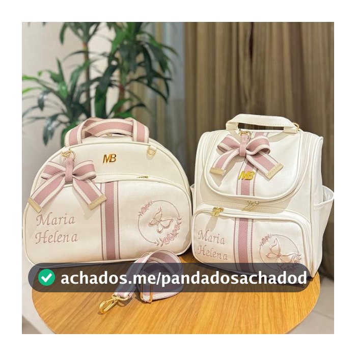 Bolsa Maternidade Personalizada Bordada Kit 2 Peças Térmica Impermeável