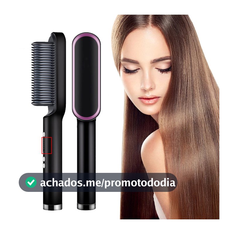 Escova Alisadora de Cabelos Multifuncional Alisador pente elétrico Aquecimento Durável Uso molhado e seco 110220V