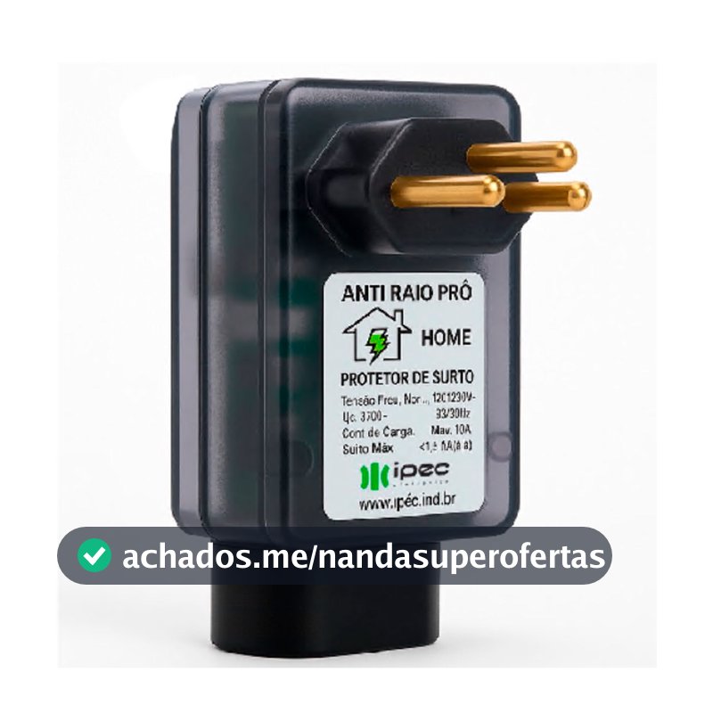 Protetor Eletrônico Anti Surto Raio 10A Bivolt Protege Aparelho Queda Energia Uso Geral Profissional