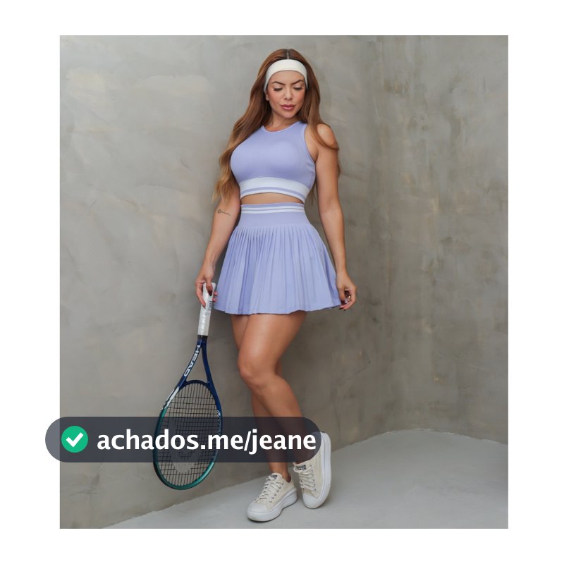Conjunto Fitness Feminino Top e Saia Plissada Bolso Beach Tennis Academia Esportivo SD4050