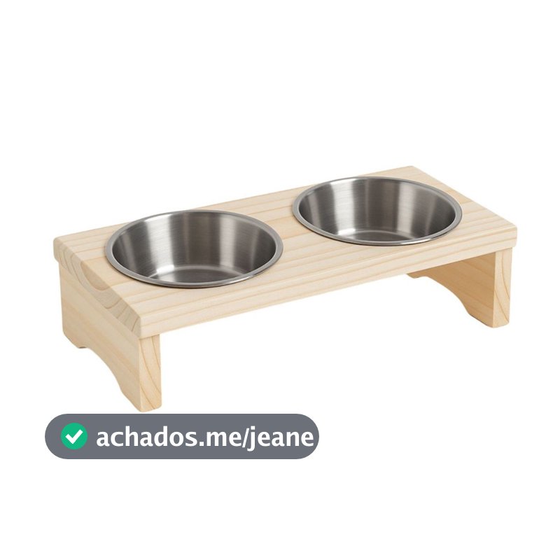 Comedouro Bebedouro Duplo Pet 2 Tigelas Inox 200ml Cachorro e Gato