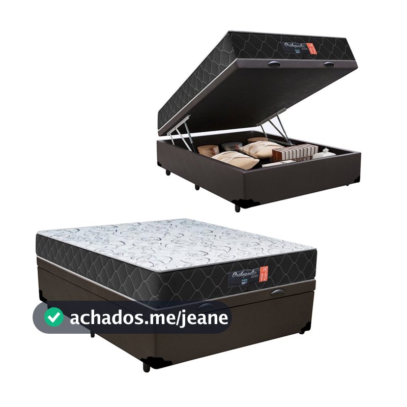 Cama Box Baú Casal + Colchão Semi Ortopédico Extra Firme Espuma D33 Prime Colchões 138x188x72