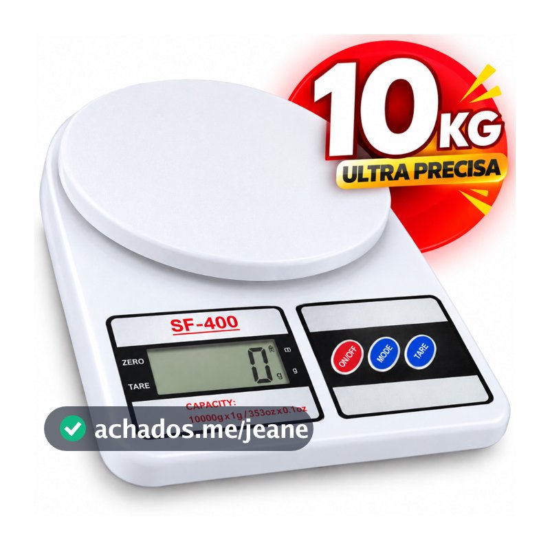 Balança Digital Alta Precisão até 10kg Cozinha Dieta Alimentos Super Precisa Nutrição Confeitaria