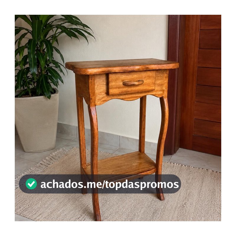 Aparador Madeira Maciça Montada Resistente Qualidade Com Gaveta e Prateleira para Espaços Organizar Compacta Encerada