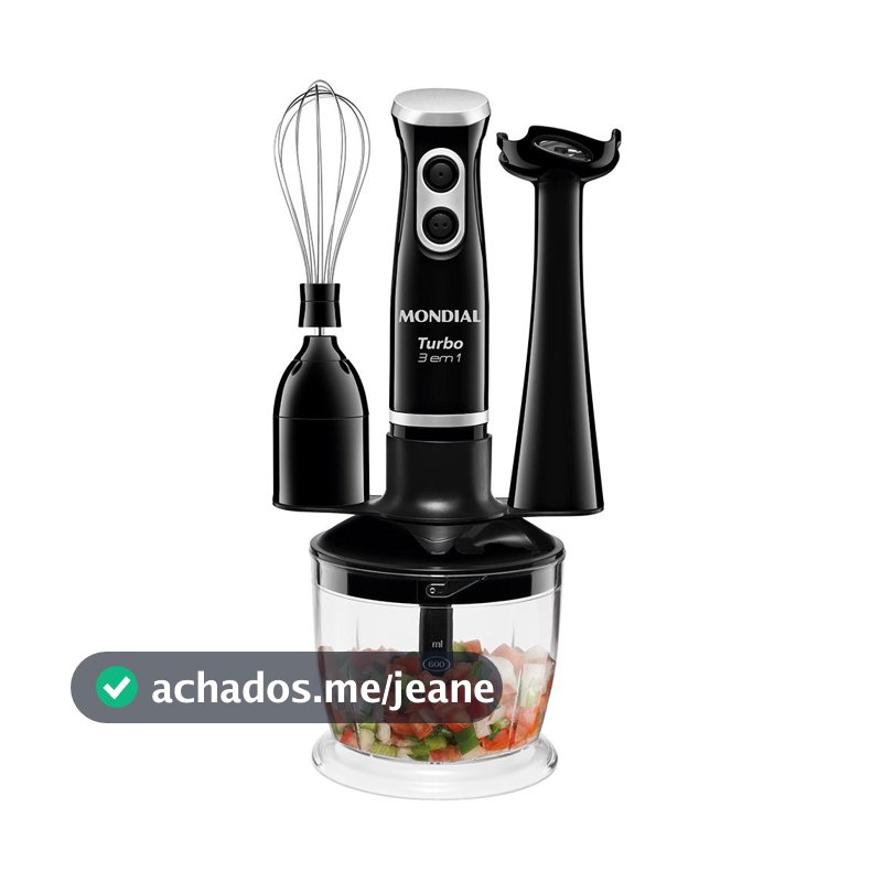 Mixer 3 em 1 Turbo Mondial 350W Preto 127V - M-14