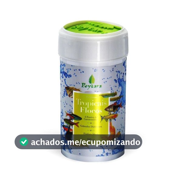 Ração  Poytara Tropicais Flocos 10gr