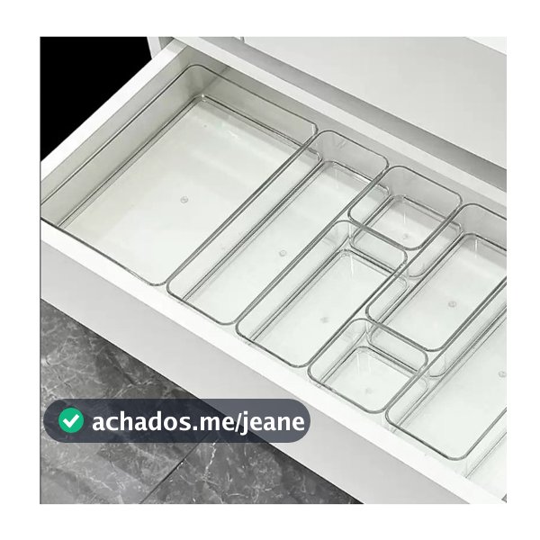 Conjunto 7 Organizadores Multiuso para Gavetas, Armários, Geladeiras Potes em Acrílico rj
