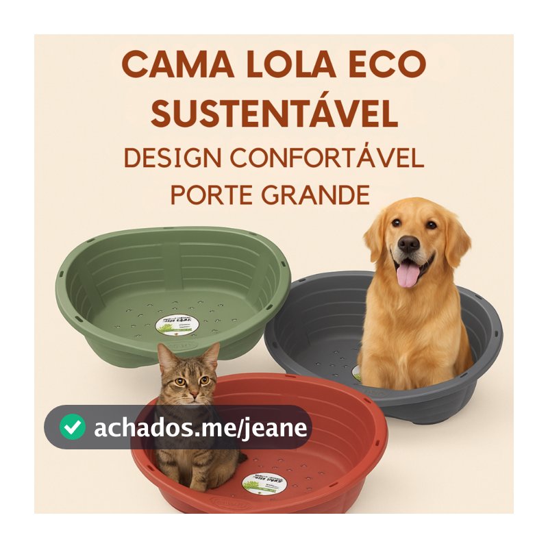 Cama lola Eco Sustentável Cães e gato Plástica Design Confortável  Plast Pet porte grande n 2 ao 8