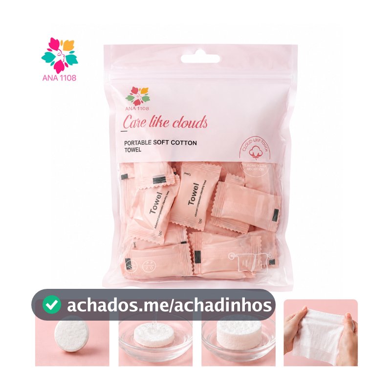 ANA1108 KIT Toalha Desidratada Comprimido Compacta Descartável Multiuso