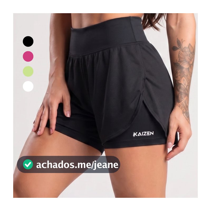 SHORT FEMININO DUPLO COMPRESSÃO 2 EM 1 COM BOLSO INTERNO Bermuda Dry Fit Para Treinar na Academia