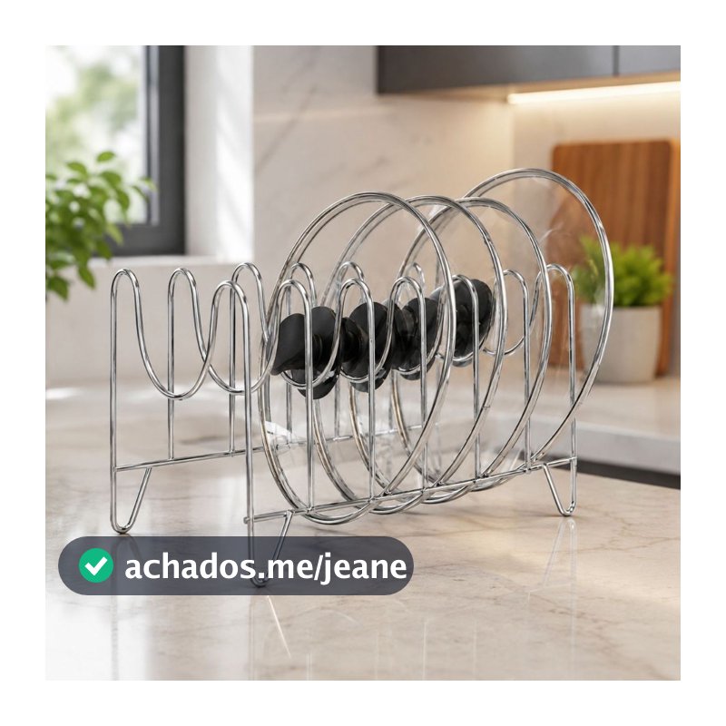 Organizador De Tampas De Panela 6 Divisões Aramado Preto Porta Tampas Para Armário De Cozinha