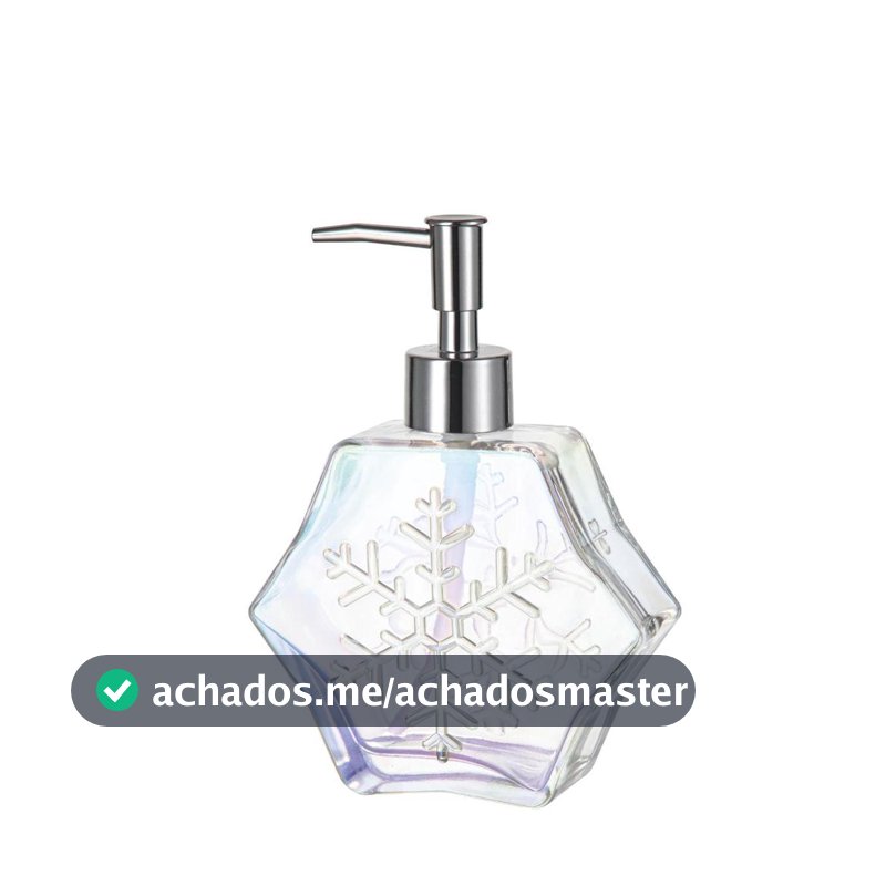 Porta Sabonete De Vidro Snowflake Xmas 290ml