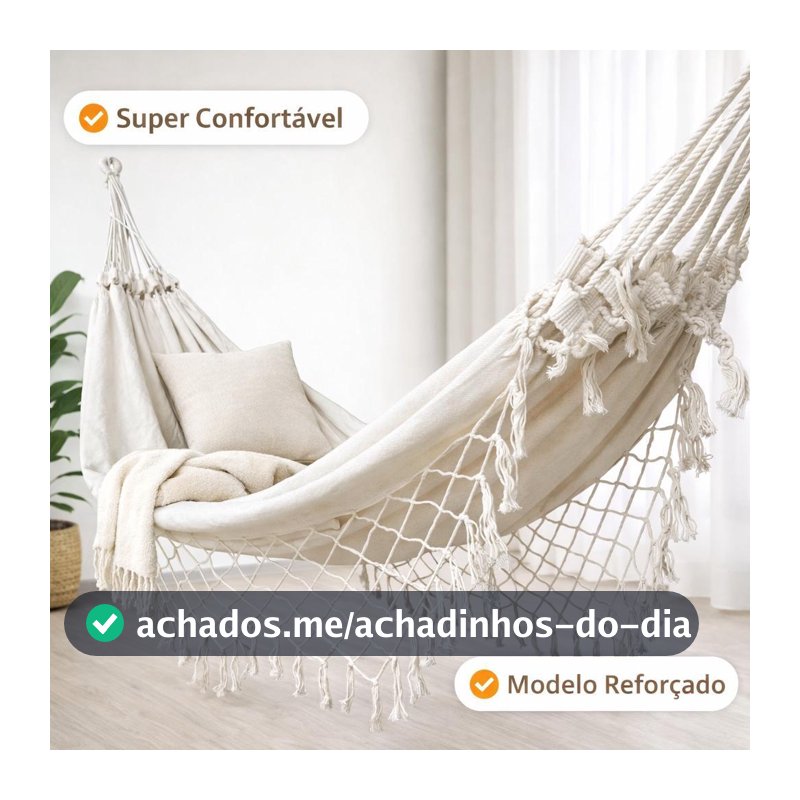 Rede de Descanso Casal Reforçada com Franjas Algodão | Confortável Resistente e Decorativa