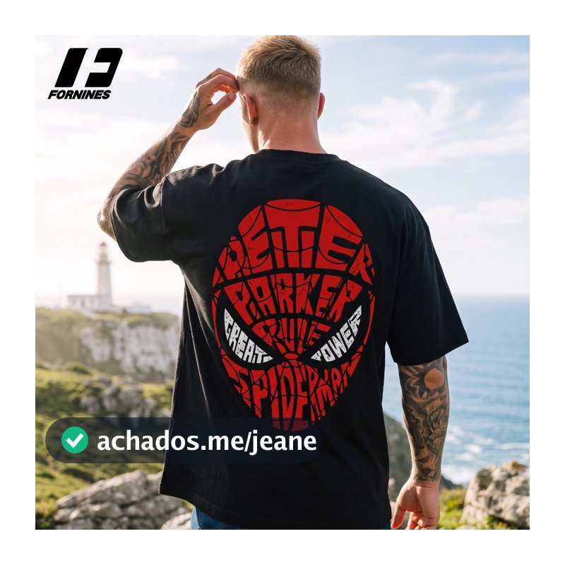 Camiseta Máscara Aranha Herói Filme 100% Algodão Penteado Estampa Grande Profissional Streetwear Unissex Oversize