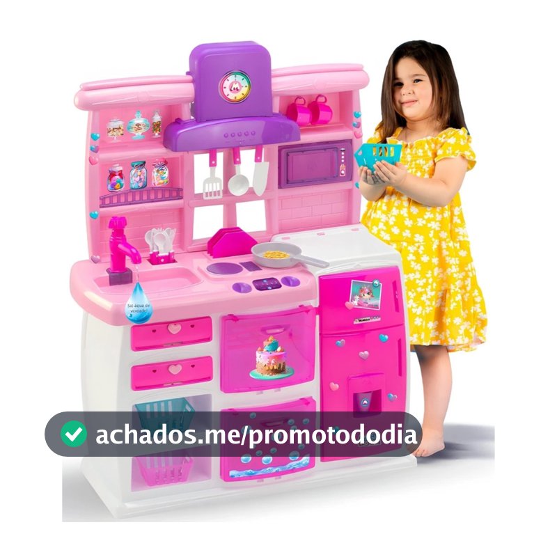 Cozinha Infantil Master Magic Completa com Geladeira Forno e Sai Água de Verdade - Magic Toys 7901