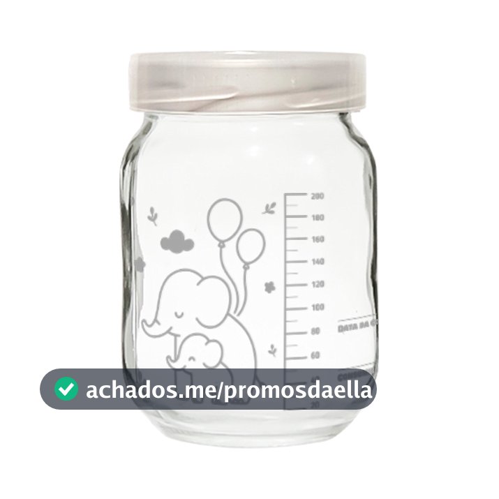 Kit 10 Potes P/ Leite Materno C/ Graduação 200ml - Elefante