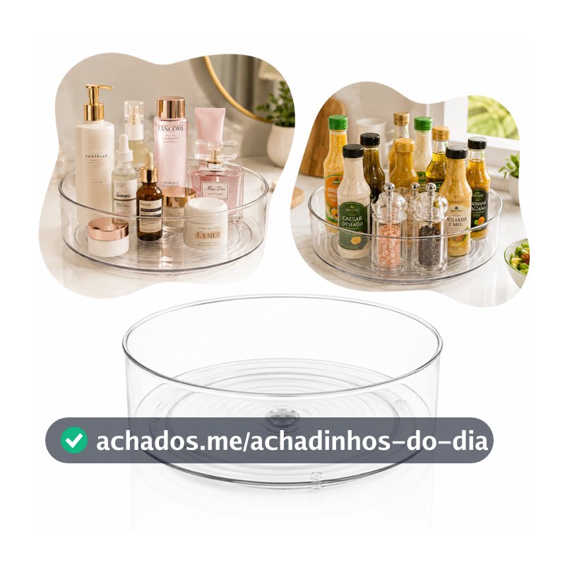 Organizador Giratório 360 Multiuso Para Cozinha Molhos Geladeira Armário Mesa Bar Restaurante Cosméticos Perfume
