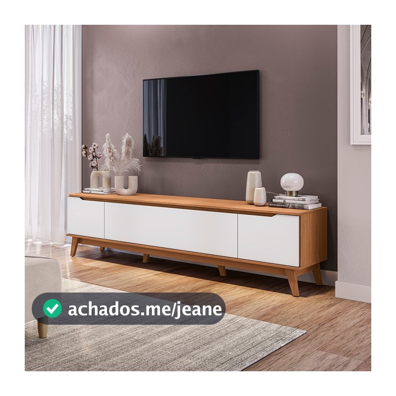 Rack Kappesberg 3 Portas Canela/Branco 218cm