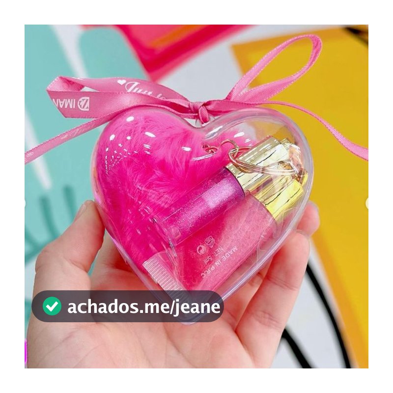 Amor Anjo Chaveiro De Pelúcia Com 2 Lip Gloss