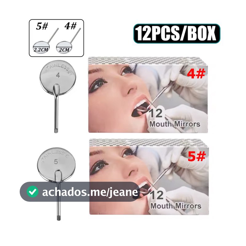 12 Pçs/Caixa Espelho Boca Anti Nevoeiro Espelhos De Aço Inoxidável 4/5 # Exame