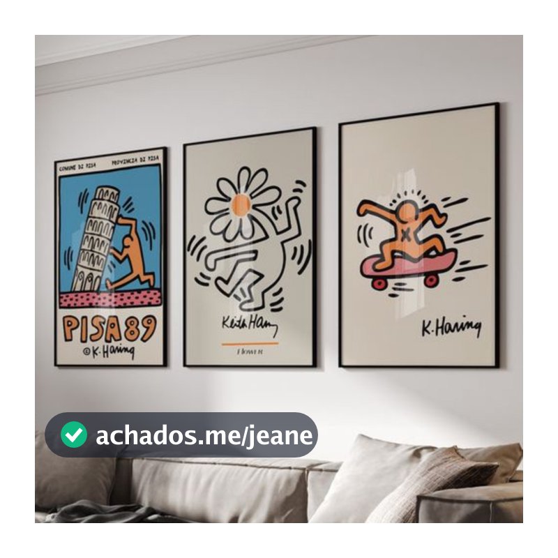 Kit 3 Quadros Decorativos Grandes Boho Moderno 40x60cm - Decoração Sala Escritório e Quarto