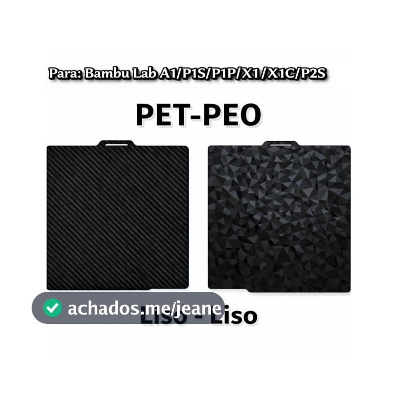 Placa de Impressão para Impressora 3D Bambu Lab A1/P1S 256x256mm - Vários Modelos