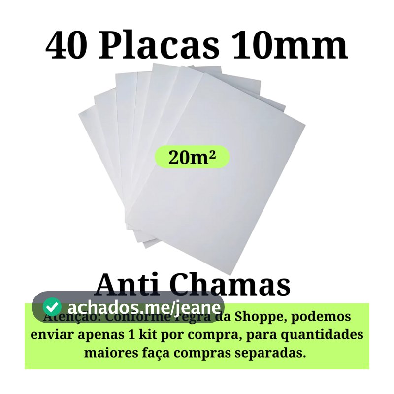 Placas de Isopor Para Forro Teto F1 1000x500x10mm (1cm ) Antichamas Isolamento Termico Acustico