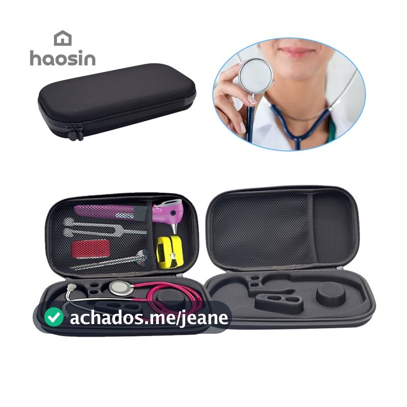 Capa Protetora Preta Para Estetoscópio Com Zíper-Universal Medical