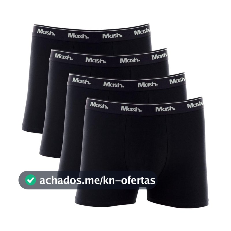 Kit Cueca Boxer Mash 4 Peças Masculina Algodão Elástico