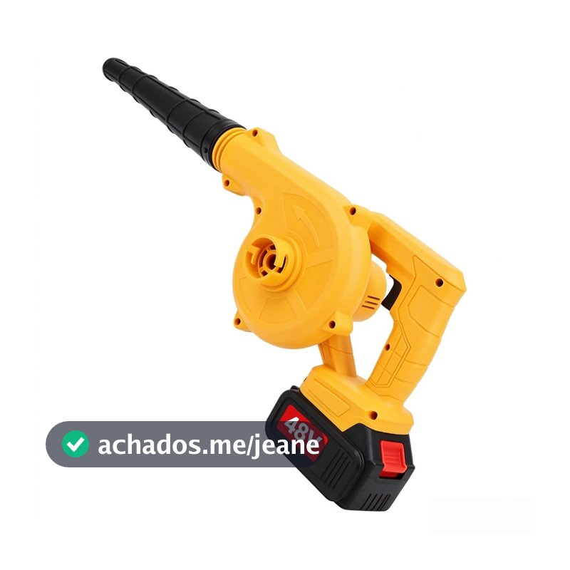 Soprador de Folhas e Aspirador de Pó 2 em 1 2200W com 2 Baterias de Lítio 48V Portátil para Limpeza Externa e Interna