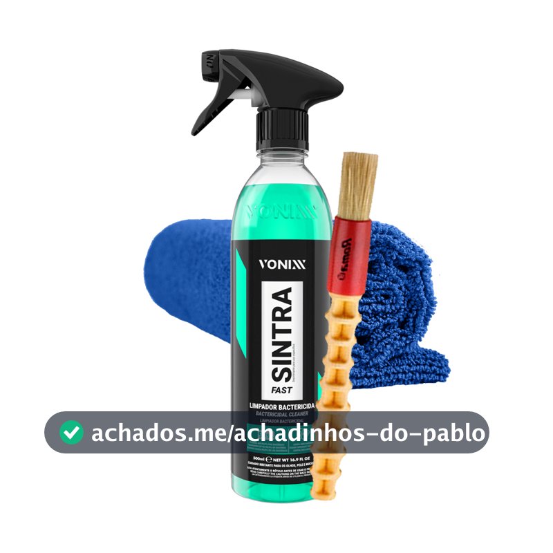 Kit Sintra Fast Vonixx Limpador Multiuso APC Bactericida Limpeza Interna Carro Painel Porta Banco