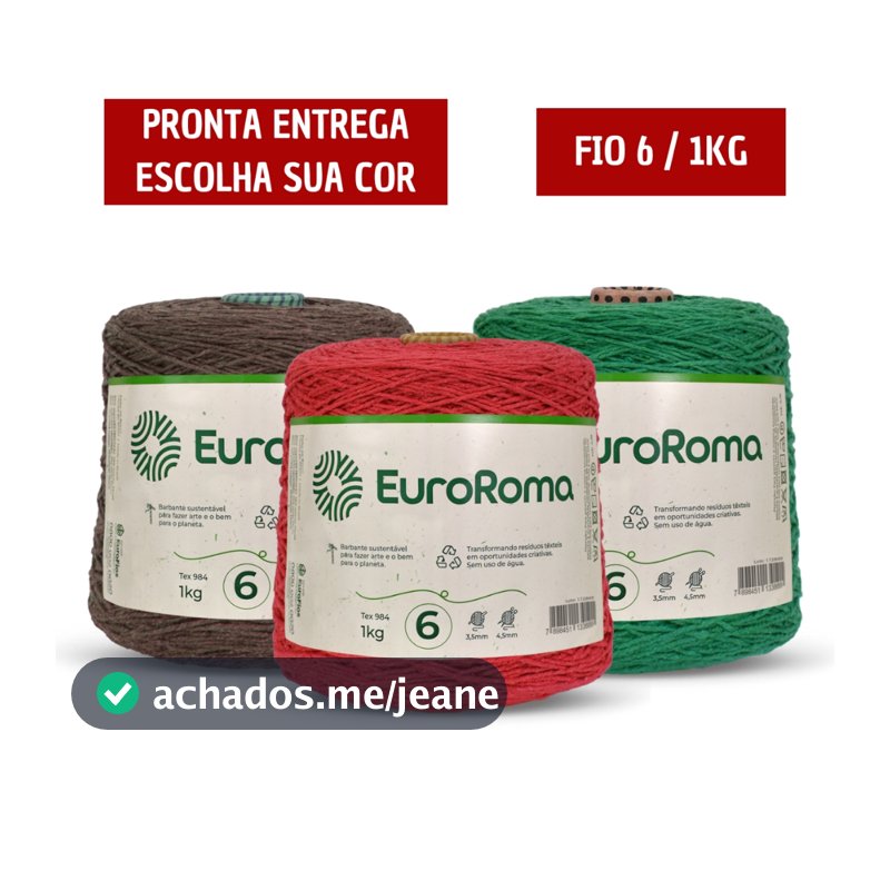 Barbante Euroroma 1Kg Fio 6 Várias Cores