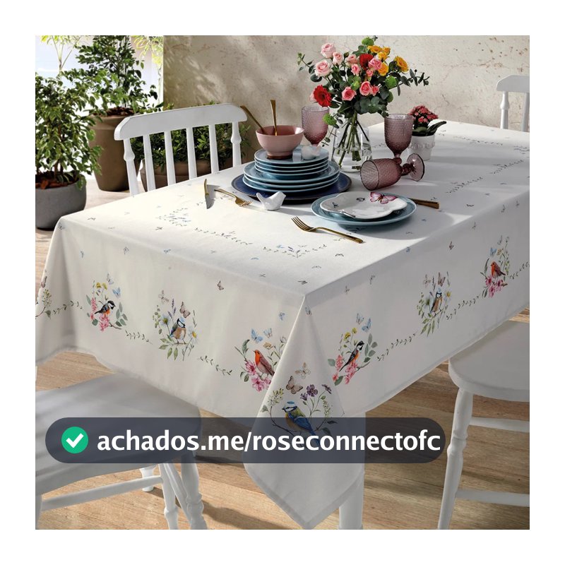 Toalha de Mesa Retangular Döhler Renova  140 x 210cm Limpa Fácil. JARDIM/CIEL/IRIS/IARA/HERCULES/CIANA