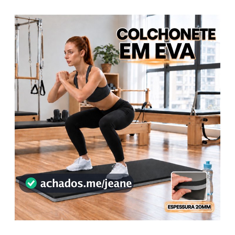 Colchonete EVA 100X50cm Grosso 20MM Academia Atividades Físicas Exercícios Anti Impacto Emborrachado