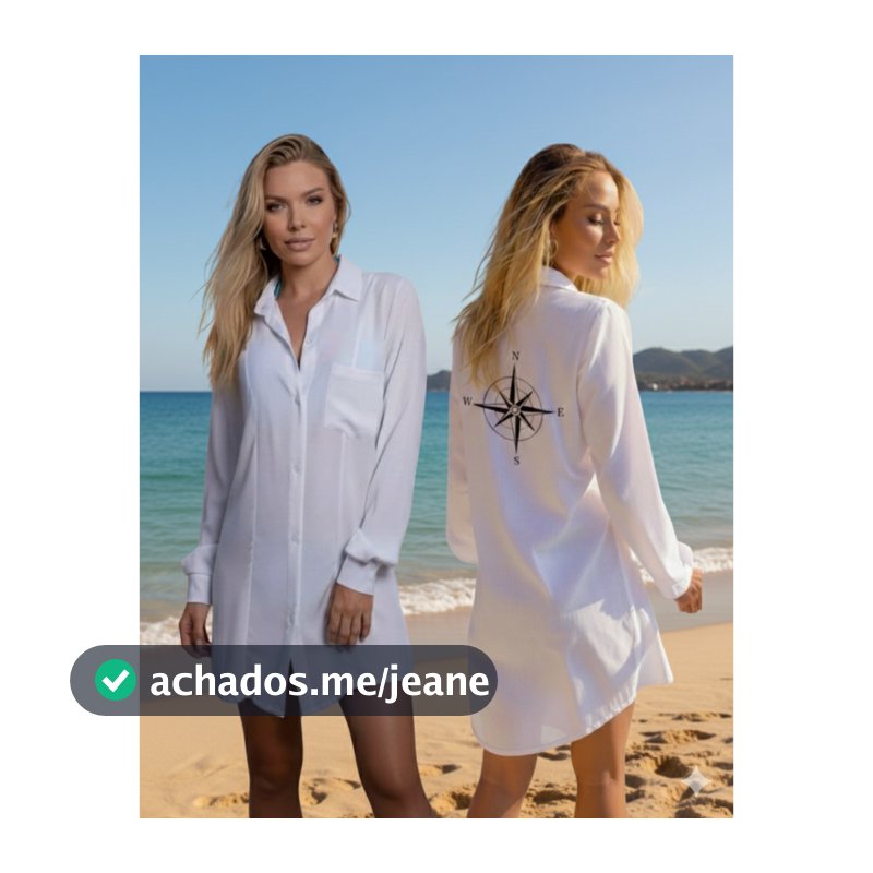 Saida de Praia Feminina De Botão  Estampada Manga Longa Com Bolso Canga de Praia