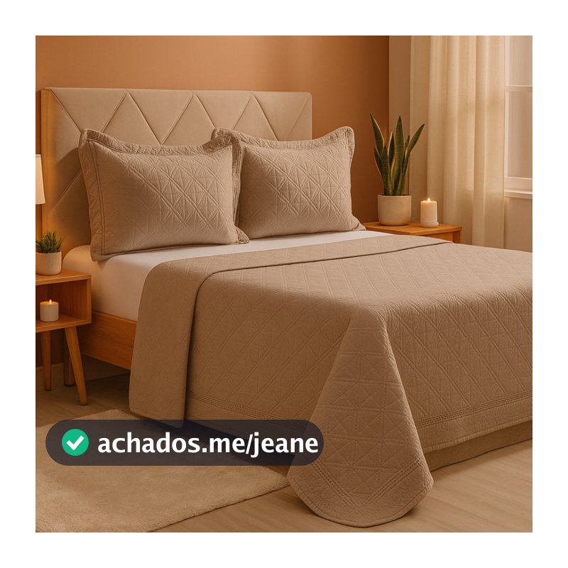 Kit 03 Peças Cobre Leito Colcha Quenn casal Luxo Glamour Essência Premium Soft Laune Haus