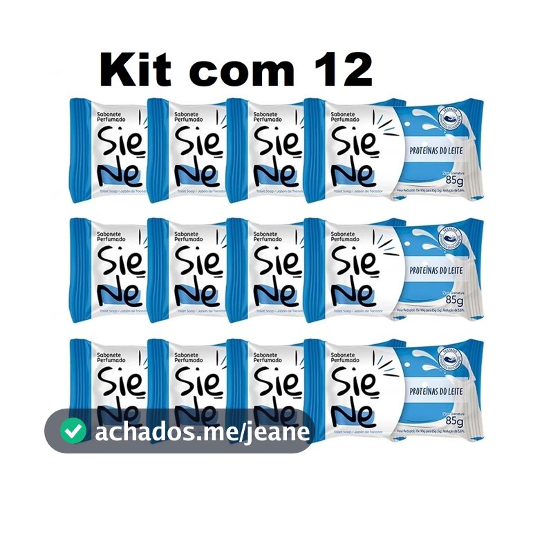 Kit 12 Sabonete Siene Proteinas do Leite Barra 85g.