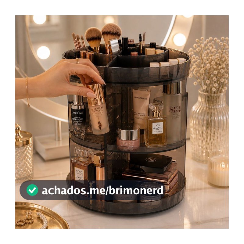 Organizador de maquiagem Acrílico  Giratório 360º Suporte Para Cosméticos