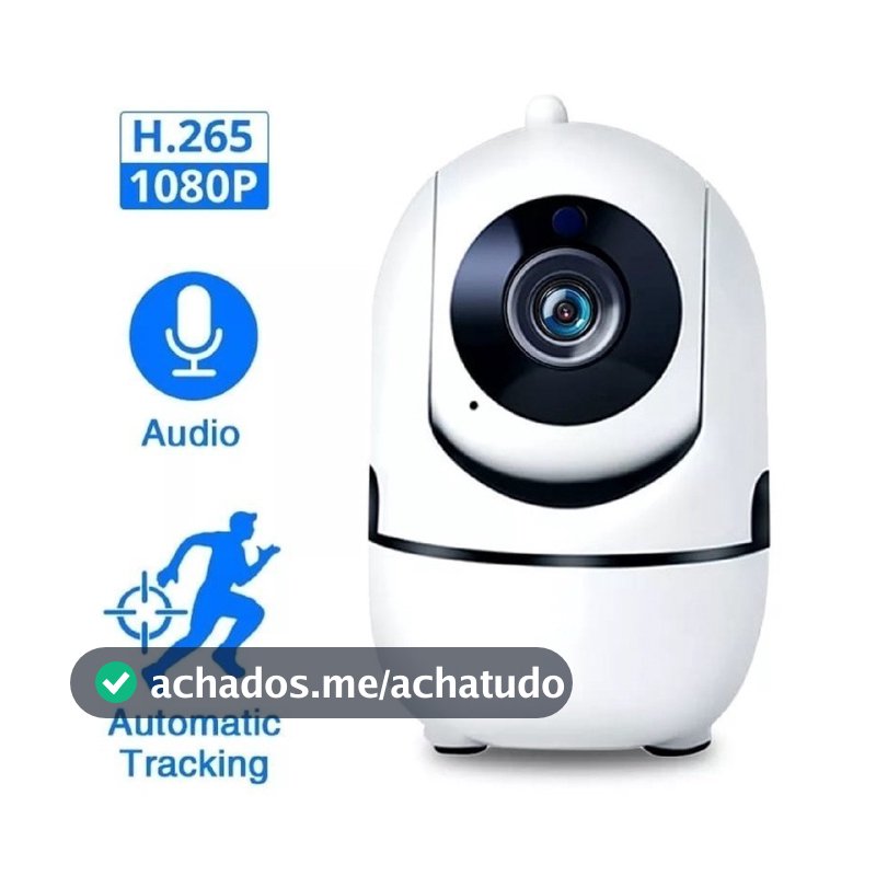 Câmera de Segurança WiFi 360° Full HD 1080p com Áudio, Visão Noturna e Rastreamento Automático | Monitoramento celular