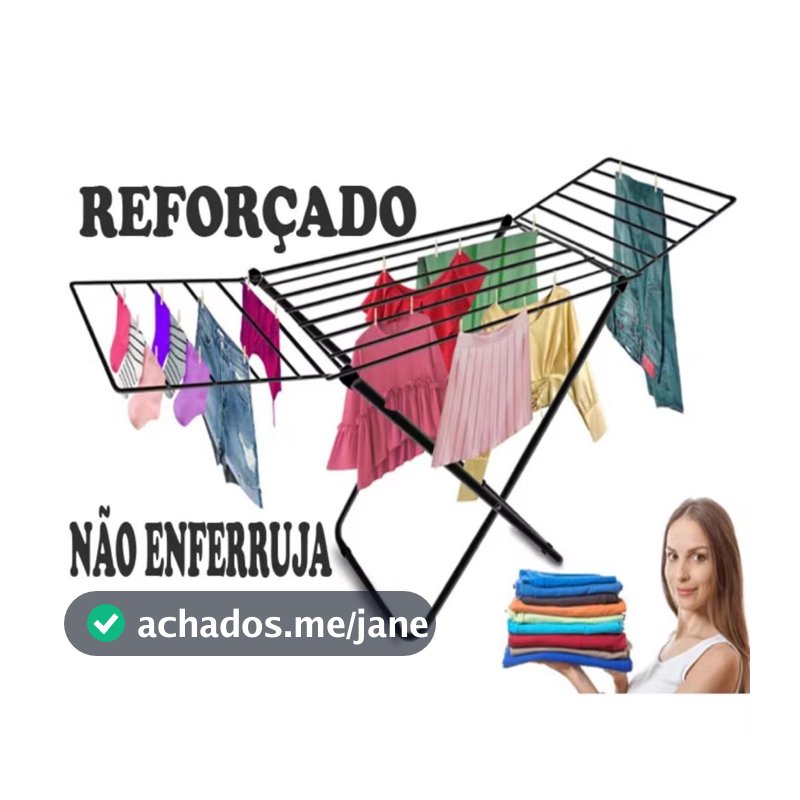 Varal De Chão Varal de Apartamento Retratil Com Abas Reforçado Dobrável Aço Secalux 12kg
