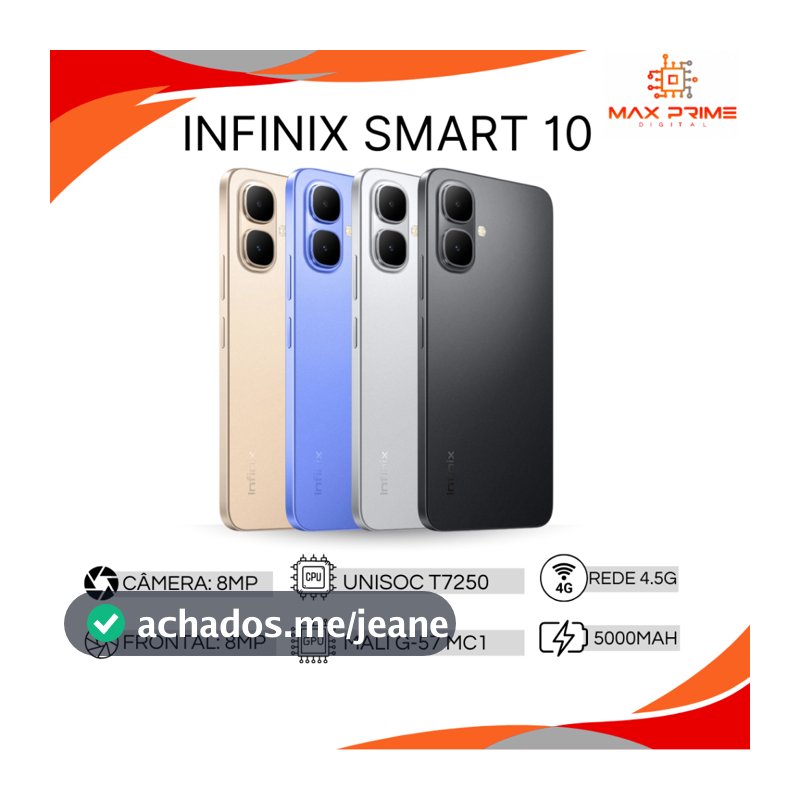 Infinix Smart 10 e Lançamento  Infinix Smart 20 4G de 128GB Armazenamento 4GB RAM,, Bateria 5200MAH, Versão global