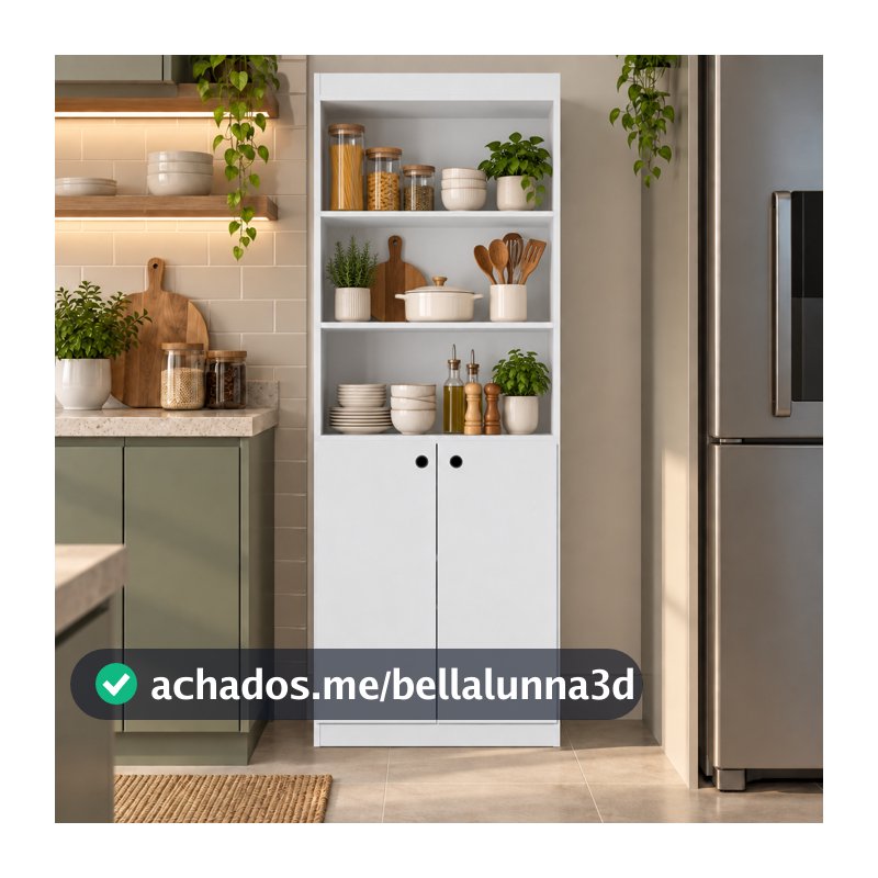 ENVIO FULL Armário Multiuso para Cozinha 2 Portas 5 Prateleiras Organizador de Mantimentos e Utensílios