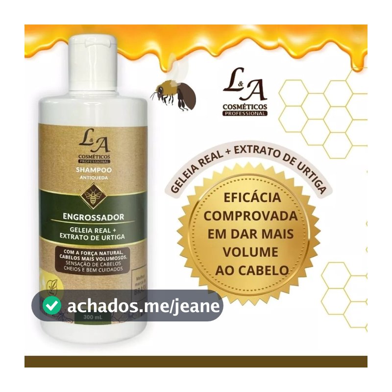 Shampoo Engrossador Capilar - Antiqueda e Revitalização com Mel e Extrato de Urtiga 300g