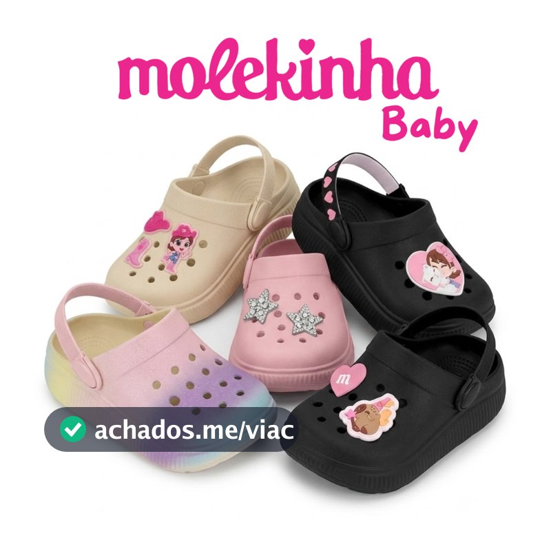 Babuche Infantil Molekinha Baby Clog Confortável Leve Calce Fácil Menina Original