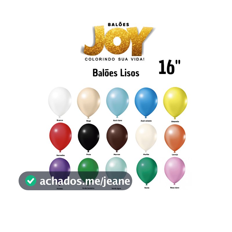 Balão Joy Redondo 16" 12 Unidades Liso Bexiga Bola Coloridos Festa Eventos Aniversário Látex